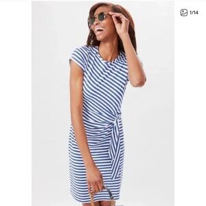 J.McLaughlin Women's Elora Dress Round-Neck in Bangle Stripe Black White Size XL